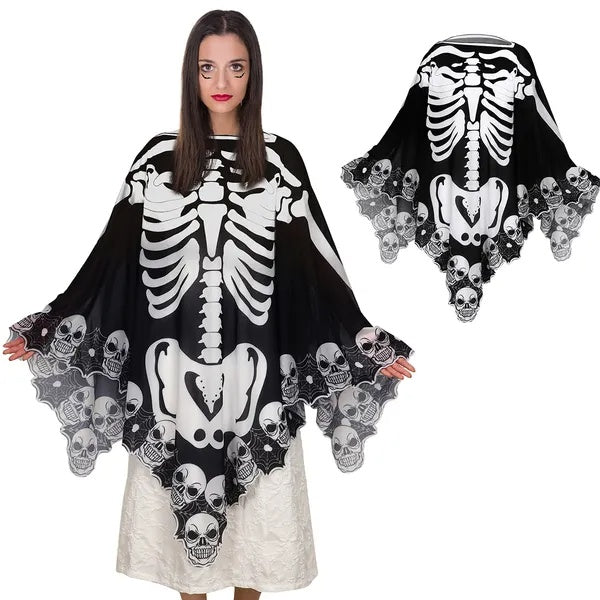 Halloween Skeleton Poncho