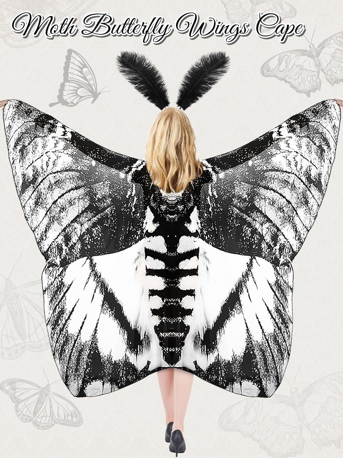 3 Pcs Moth Butterfly Wings Cape Set