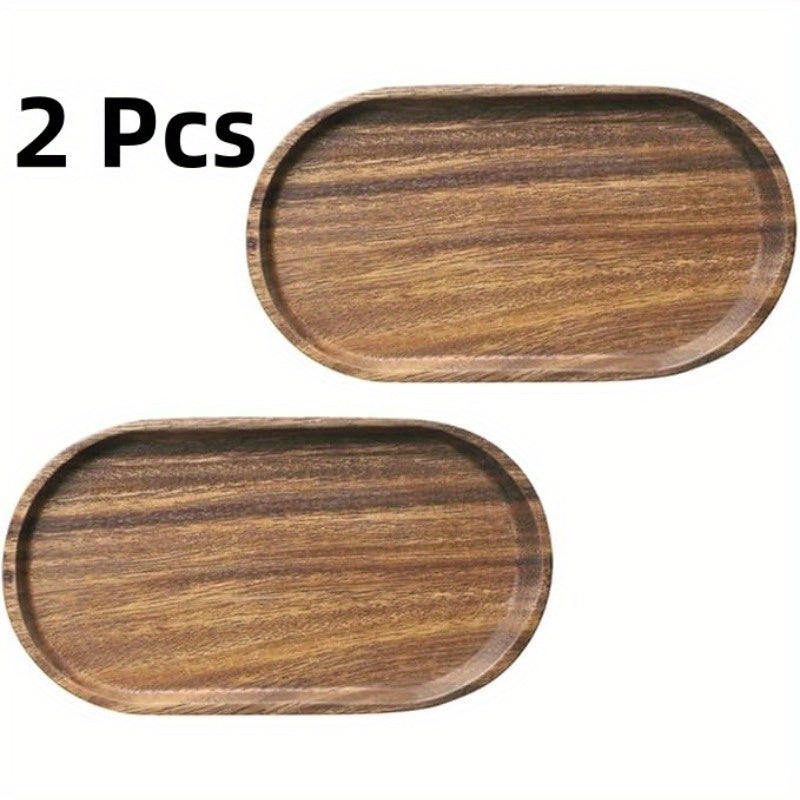2pcs Wooden Serving Tray