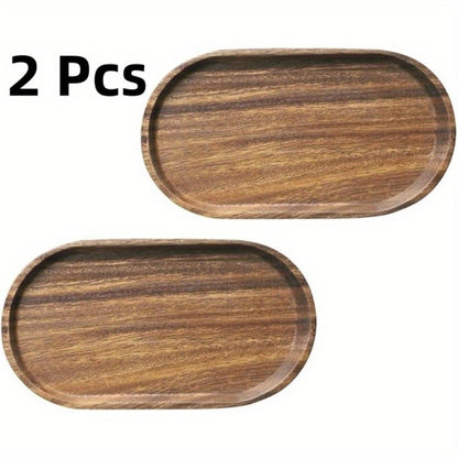 2pcs Wooden Serving Tray