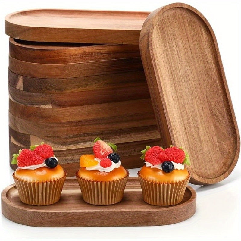 2pcs Wooden Serving Tray