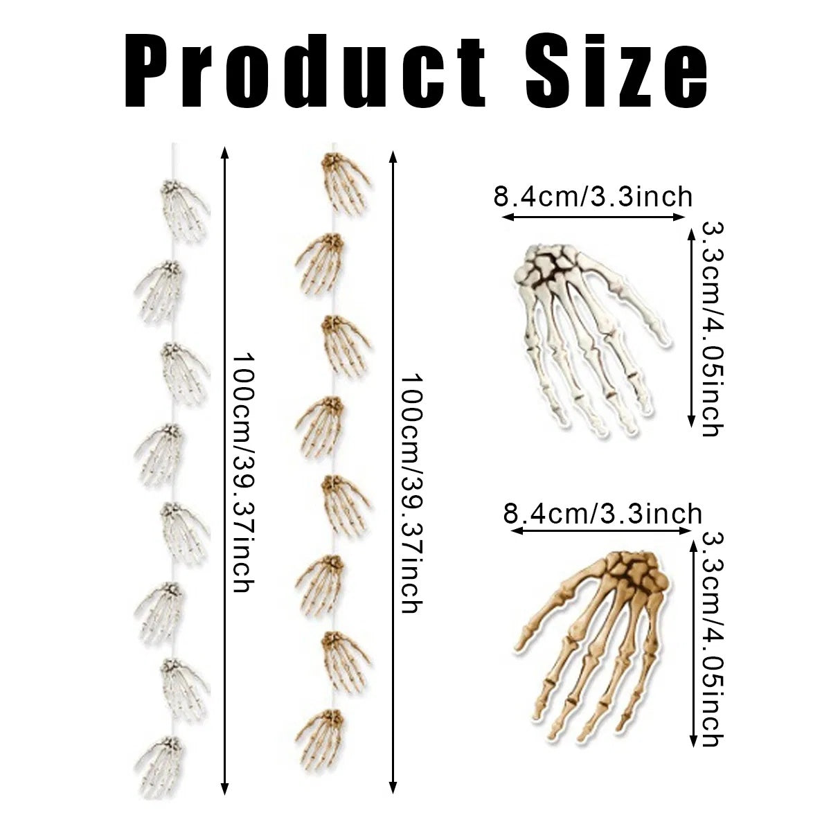 6Pcs Halloween Hand Skeleton Garland