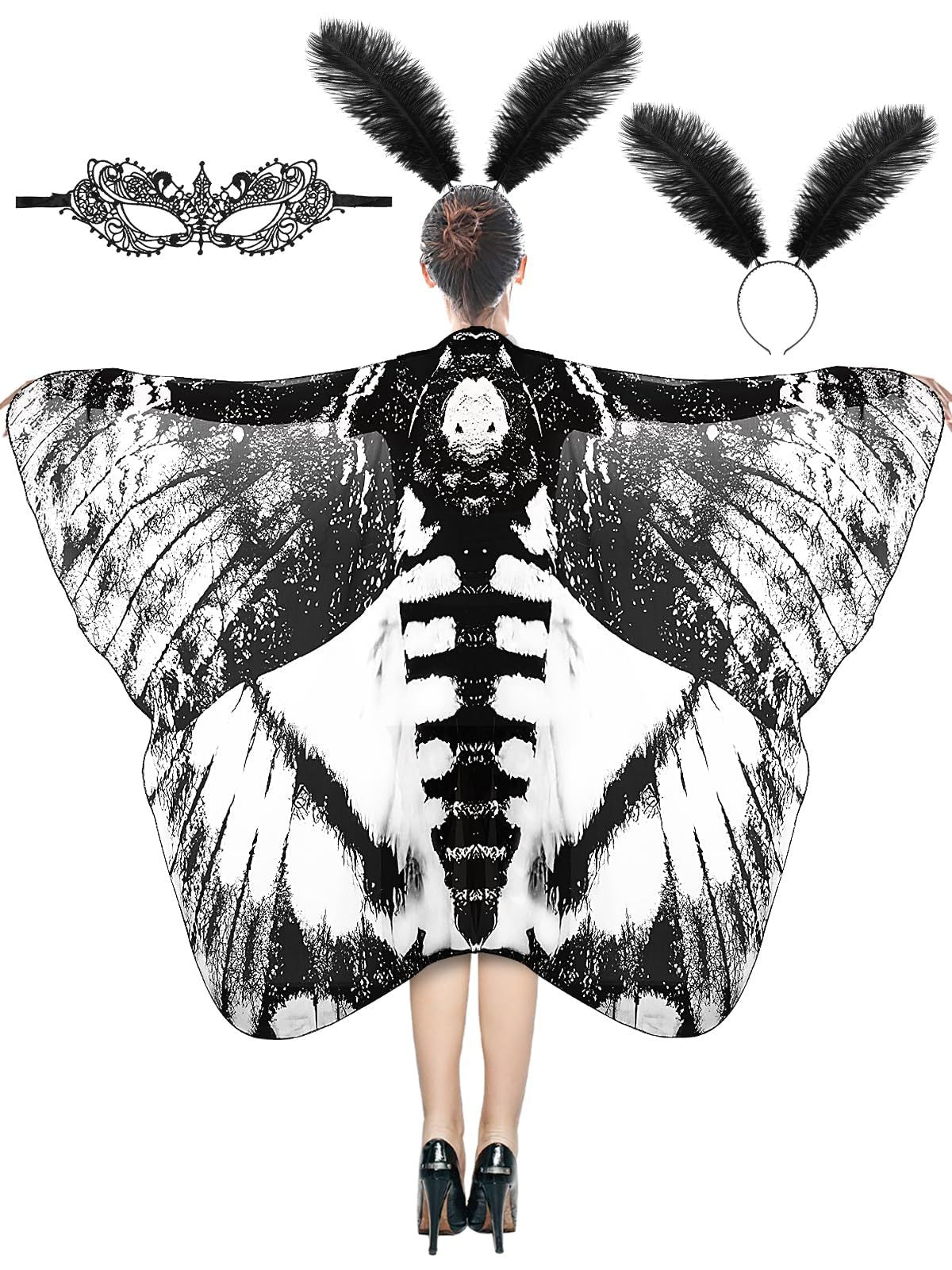 3 Pcs Moth Butterfly Wings Cape Set