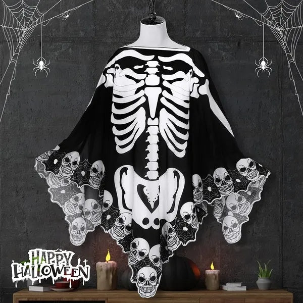 Halloween Skeleton Poncho