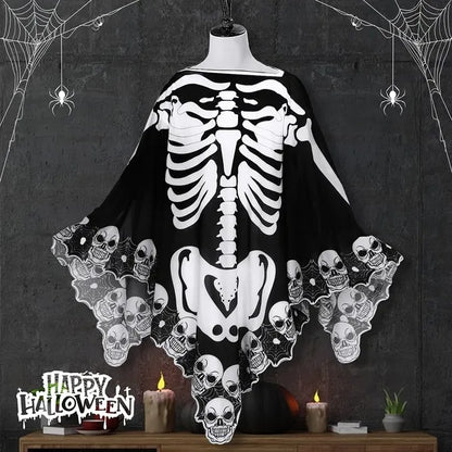 Halloween Skeleton Poncho