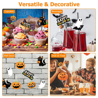 Set Of 25Pcs Halloween Party Decorative Straws