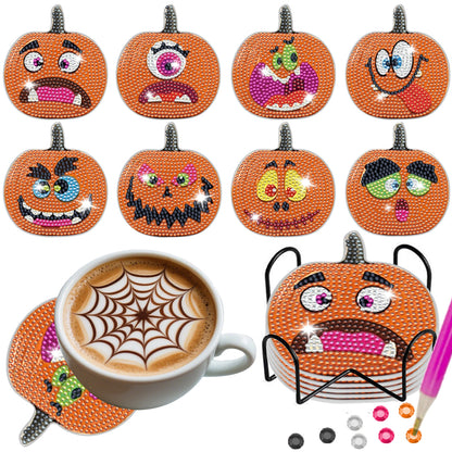 8 Packs Halloween Rhinestones Art Coasters