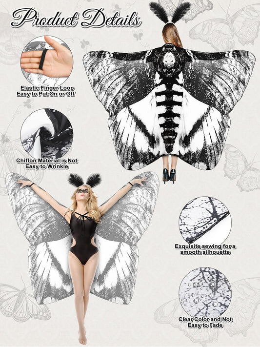 3 Pcs Moth Butterfly Wings Cape Set