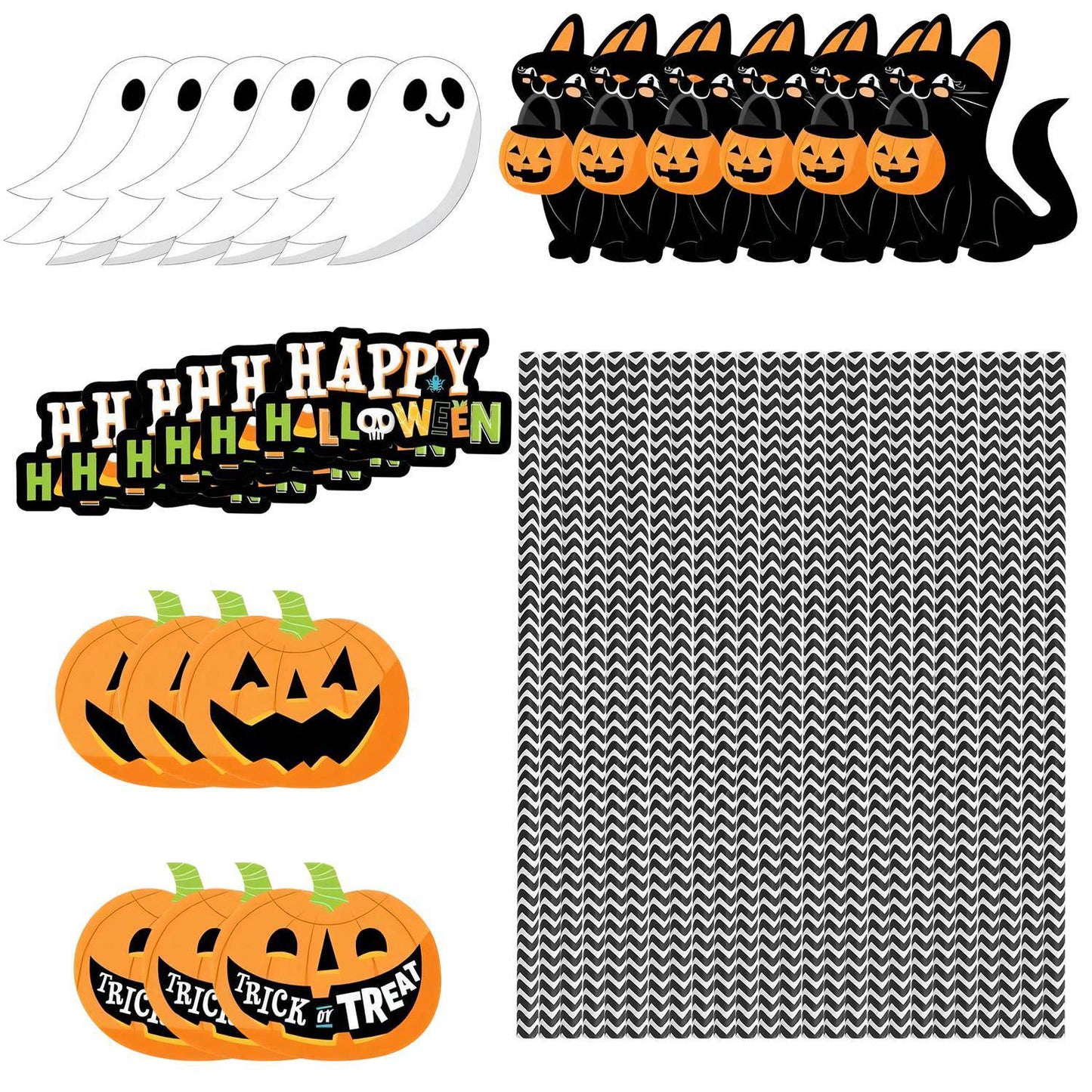 Set Of 25Pcs Halloween Party Decorative Straws