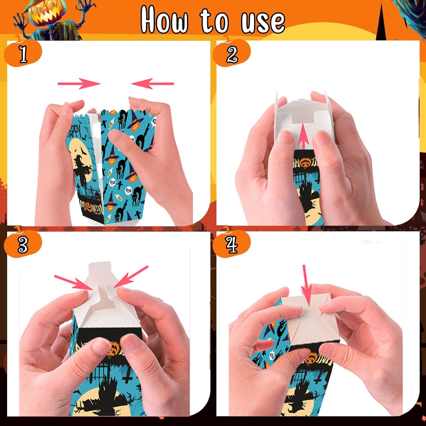 12Pcs Halloween Popcorn Box